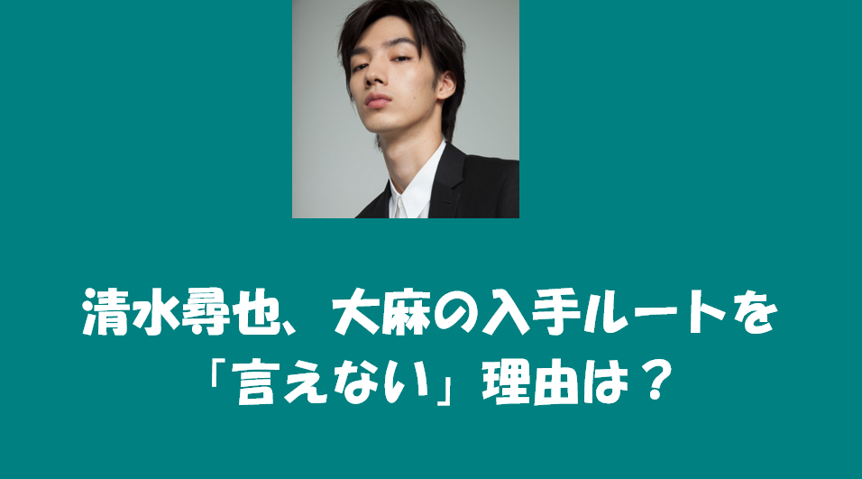 清水尋也入手ルートを「言えない」理由は?