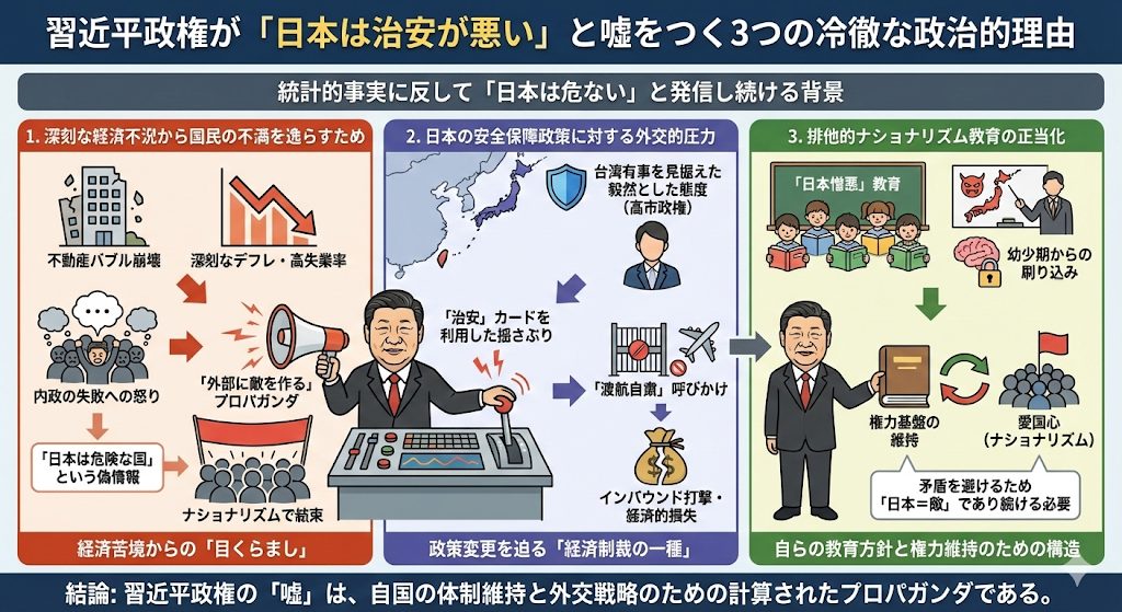 習近平政権が「日本は治安が悪い」と嘘をつく3つの理由